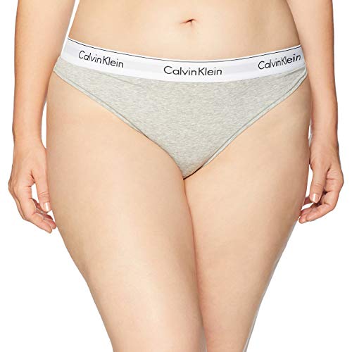Calvin Klein Women’s Modern Cotton Stretch Thong Panties - Small - Gray
