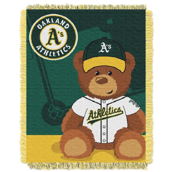 Athletics OFFICIAL Major League Baseball, Field Bear Baby 36x 46 Triple Woven Jacquard Throw by The Northwest Company