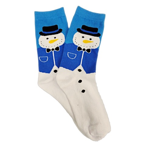 Christmas Holiday Socks (Adult Medium) - Dark Blue Snowman / Medium