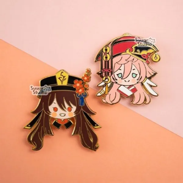Genshin Impact Hutao & Yanfei Hard Enamel Pin | Etsy