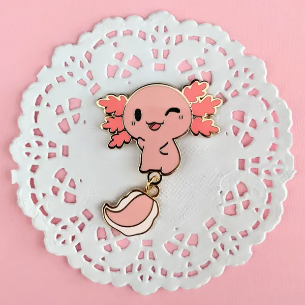 Axolotl Cutie BB - Dangle Tail Enamel Pin