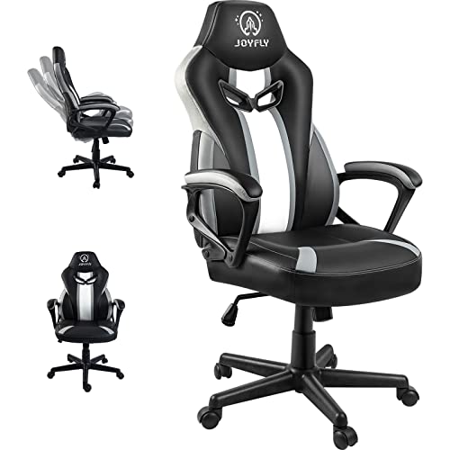 JOYFLY Gaming Chair, Gamer Chair Racing Style Game for Adults Teens, Ergonomic PC with Lumbar Support, 300lbs（Black） - Black