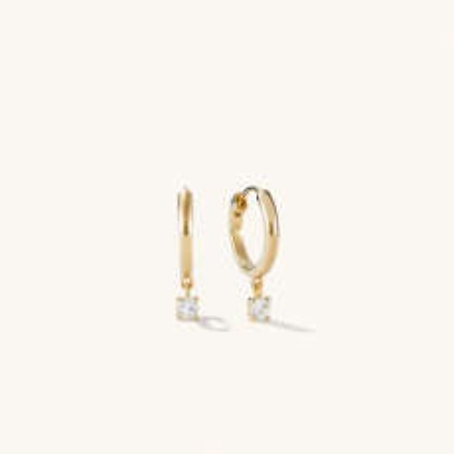 Round Topaz Hoops: Handcrafted in 18k gold vermeil | Mejuri