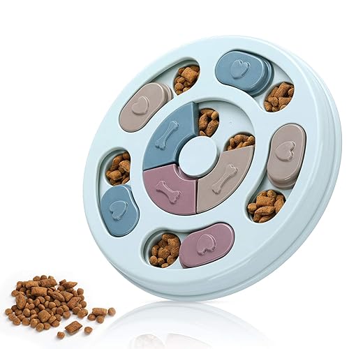 DR CATCH Dog Puzzle Toys,Dogs Food Puzzle Feeder Toys for IQ Training & Mental Enrichment,Dog Treat Puzzle(Blue) - Dark blue