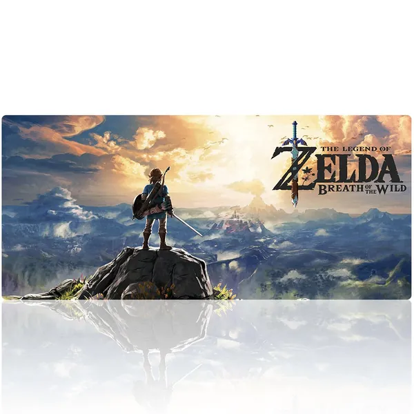 Beyme Gaming Mouse Pad Extended XXL Large Keyboard Mat for PLAYERUNKNOWN?S BATTLEGROUNDS- 35.4x15.7x0.1IN (90X40 Zelda) -