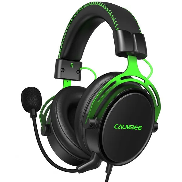 Gaming Headset for PS5 PS4 Xbox One Switch, Gaming Headphones with Microphone for PC Mac Laptop Computer Gamer - Green