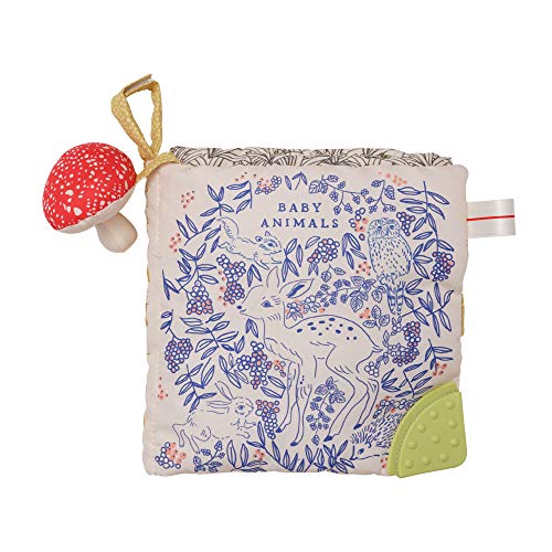 Manhattan Toy Deer One Soft Activity Crinkle Book & Fold Out Pat Mat for Baby, Toddler with Squeaker, Discovery Mirror and Teether - Mat