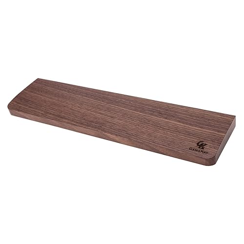 GK GAMAKAY Wooden Wrist Rest Pad, 12.8" Compact Ergonomic Walnut Wood Hand Wrist Rest for 60% Keyboard & 75% Mechanical Keyboard, Non-Slip Palm Pad for Comfortable Typing and Playing (for 75%) - 75 Keys
