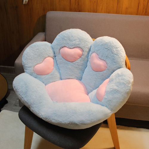 Cozy 1pc/ 2 Sizes Soft Paw Pillow Cushion for Chair - heart blue / 70cm