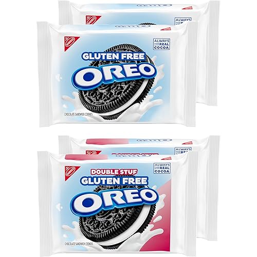 OREO Original & OREO Double Stuf Gluten Free Cookies Variety Pack, 4 Packs - Variety - 4 Piece Assortment