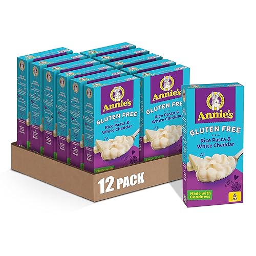 Annie's Gluten Free Macaroni and Cheese, Rice Pasta and White Cheddar, 6 oz (Pack of 12) - Rice Pasta & White Cheddar