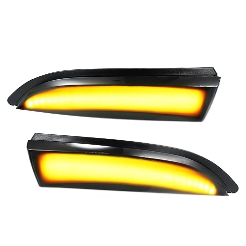 A ABSOPRO Side Mirror Marker Light Turn Signals Lights 8A61-13B381-AF for Ford Fiesta 2008-2017 PC Black