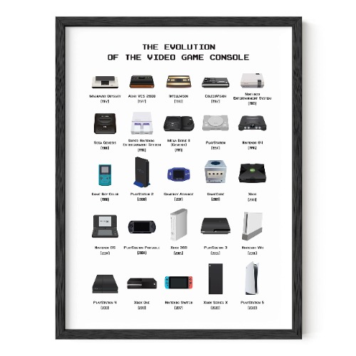 HAUS AND HUES Video Game Framed Art, Video Game Room Decor, Video Game Framed Posters For Boys Room, Gaming Room Decor For Boys Wall Decor, Gamer Wall Decor, Gaming Decorations (Black Framed, 12x16)