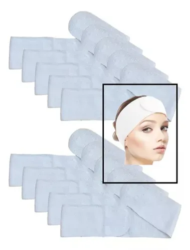 Vincha Skincare Maquillaje Diadema Spa X10 Abrojo Velcro