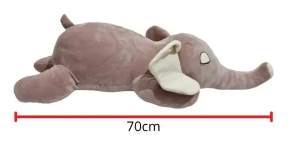Peluche Almohada Soft Elefante Acostado 70cm