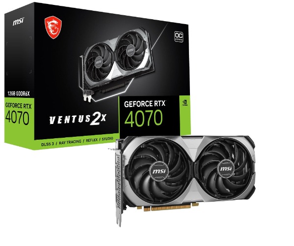 MSI GeForce RTX 4070 VENTUS 2X E 12G OC 2 Fan Compact Size Graphics Card VD8664 - 1) VENTUS 2 fan new model 9 options from ¥100,800