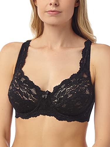 Marlon Women's Sarah Lace Underwired Bra - 34B - Black