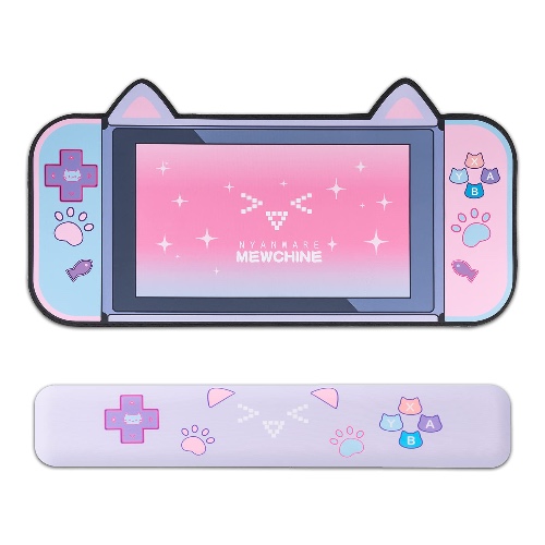 GeekShare Cute Wrist Rest Support Mouse Pad Set- Non-Slip Rubber Base and Lightweight Memory Foam Wrist Rest for Keyboard and Mouse, Perfect for Gaming,or Home Office Work(Mousepad & Wrist Rest) [video game]