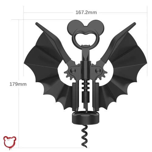 Bat wine opener 2-in-1