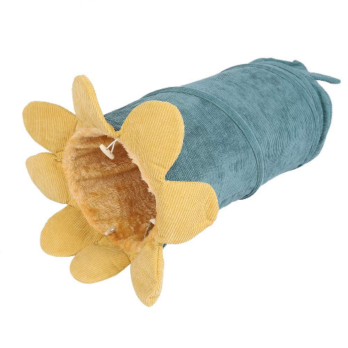 Fällbar kattunnel Kattleksak Road Cat Tunnel Raschel Tunnel Cat Tube Toy Pet Interactive Toy for Small Medium Cats (Green)