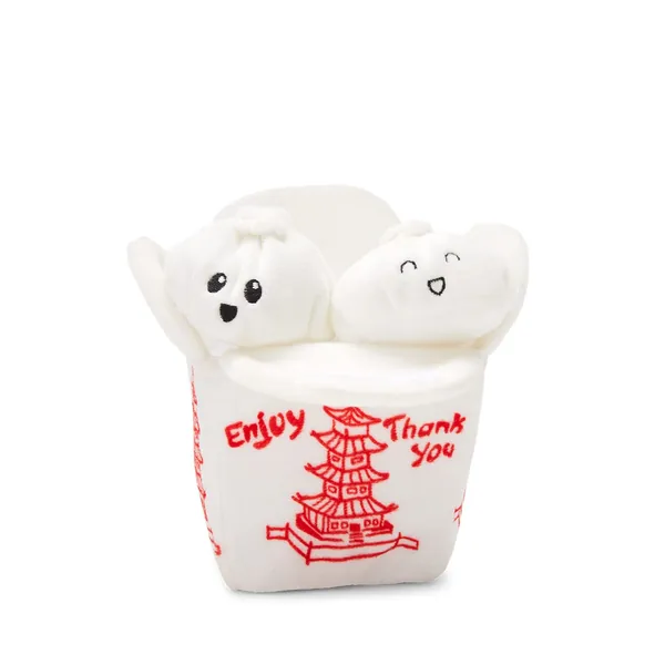 BarkBox 2-in-1 Interactive Plush Puzzle Dog Toys - Squeaky Pet and Puppy Enrichment Toys for Small, Medium, and Large Dogs - Small Dog Andi's Dumplings