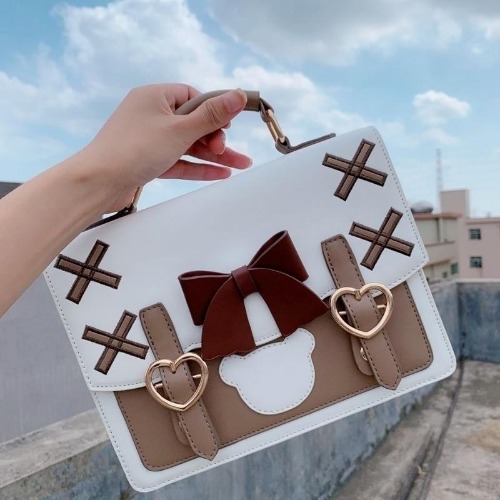Baby Bear Lolita Handbag - White Brown