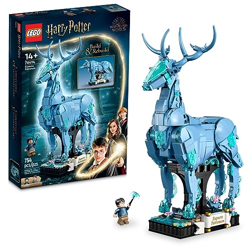 LEGO Harry Potter Expecto Patronum 76414 Collectible Building Set, Birthday Gift for Ages 14 and Up, Stag Patronus or Professor Remus Lupin Wolf Patronus, 754 Pieces