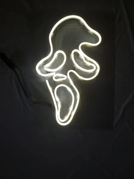 Screaming Ghost Face LED Neon Light, Horror Decor, scream poster, halloween decor