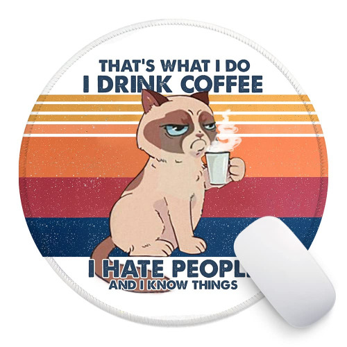 HANTUONE Funny Dog Round Mouse pad with Non-Slip Rubber and Stitched Edges Desk Accessories Office Gifts ，for Women Friends Daughter Friendship Colleague Teacher Dog Lovers BirthdayGifts - C