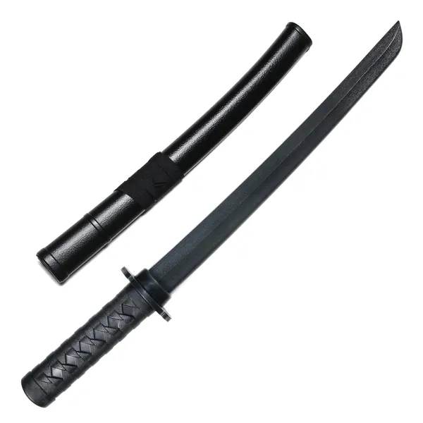 E-BOGU Polypropylene Practice Katana Mokume Style (24.5") with Black Saya Scabbard