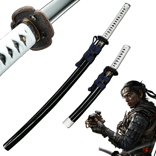 Yongli Sword Ghost of Tsushima Game Cosplay Replica High Manganese Steel Blade Sword Japanese Samurai Katana a Pair