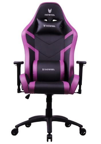 Oversteel DIAMOND - Professional Gaming Chair, Leatherette, 3D Armrests, Height-adjustable, 180° Reclining, Gaslift Class 4, Up to 150Kg, Including Neck and Back Cushion, Colour Purple