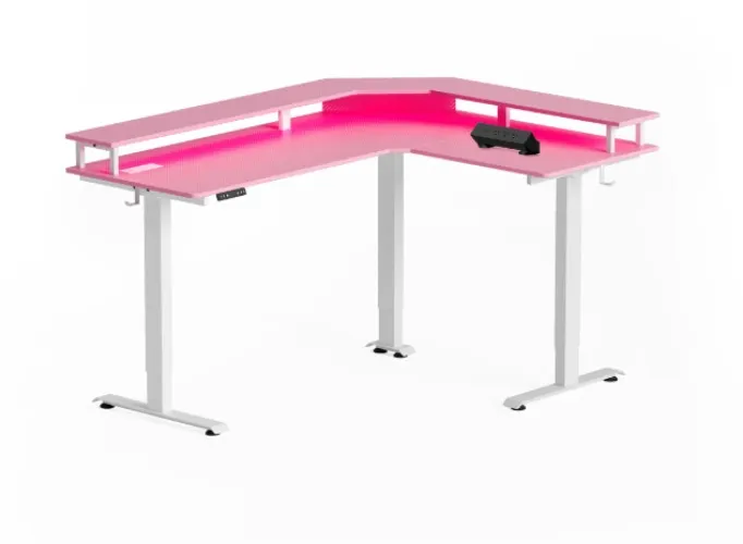Triple Motor L-Shaped Standing Desk with Ambient Light | Default Title