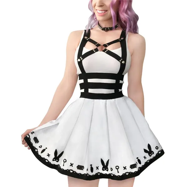 Black Bunny Overall Skirt