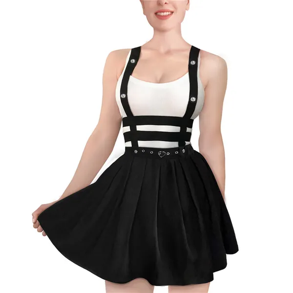 Black pleated mini circle skirt