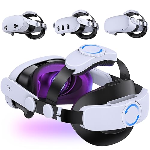 Kawaye Comfort Head Strap for Meta Quest 3S/Quest 3/Quest 2 Head Strap, Double Knobs Adjustable Elite Strap Replacement,VR Headset Accessories Strap Enhanced Support&Comfort&Reduce Pressure - Comfort Head Strap