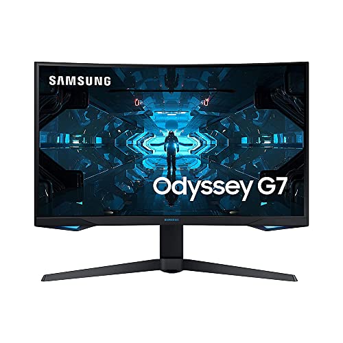 SAMSUNG Odyssey G7 Series 32-Inch WQHD (2560x1440) Gaming Monitor, 240Hz, Curved, 1ms, HDMI, G-Sync, FreeSync Premium Pro (LC32G75TQSNXZA) - 32-inch - QHD, 240Hz