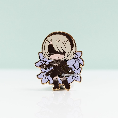 Automata 2B Hard Enamel Pin - [A Grade] / Simple Rubber Back