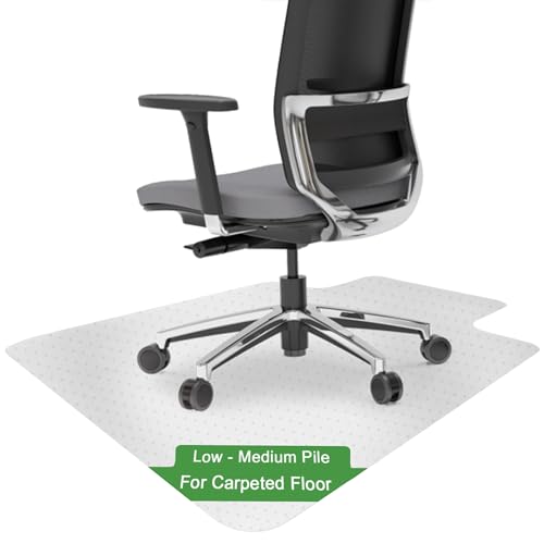 Chair Mat for Carpet- Low to Medium Pile (1/4" Thick) Carpet Protector for Office Gaming Desk Chair. Heavy Duty Desk Chair Mat for Carpeted Floors (for Carpet Floor, with Lip-47.5" x 35.5") - with Lip-47.5" x 35.5" - For Carpet Floor