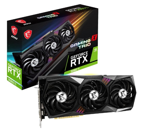 MSI Gaming GeForce RTX 3080 Ti 12GB GDRR6X 320-Bit HDMI/DP Nvlink Torx Fan 3 Ampere Architecture OC Graphics Card (RTX 3080 Ti Gaming X Trio 12G) - 