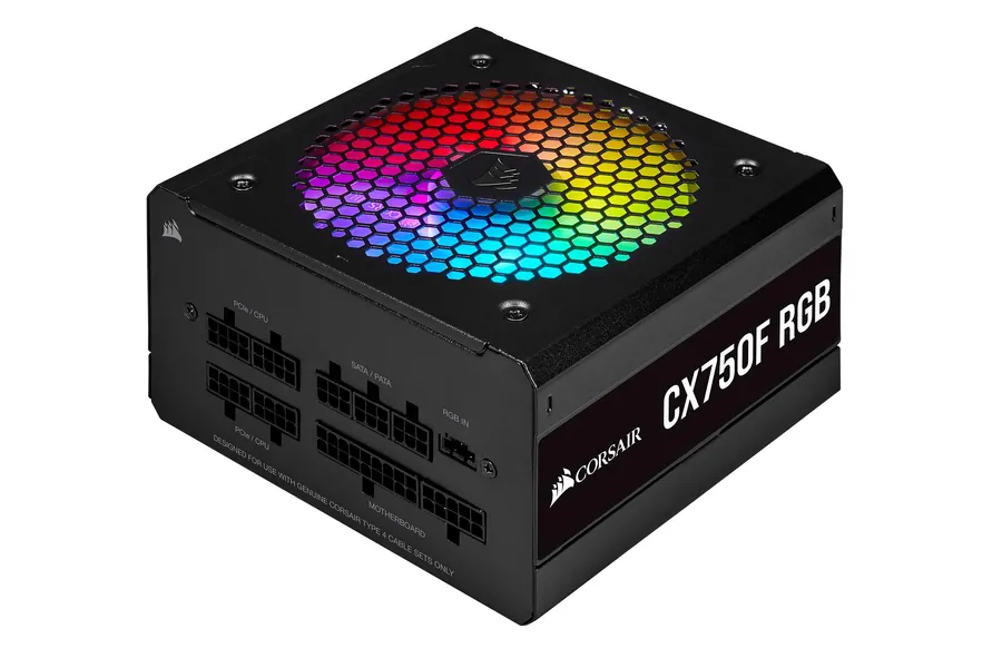 Corsair CX750F RGB, 750 Watt, 80 PLUS Bronze, Fully Modular RGB Power Supply - Black 750W Power Supply
