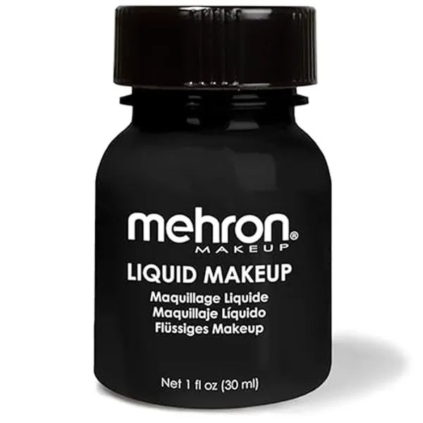 Mehron Makeup Liquid Makeup | Face Paint and Body Paint Perfect for Halloween, Cosplay I Air Brush Compatible Body Paint (1 oz) (BLACK)