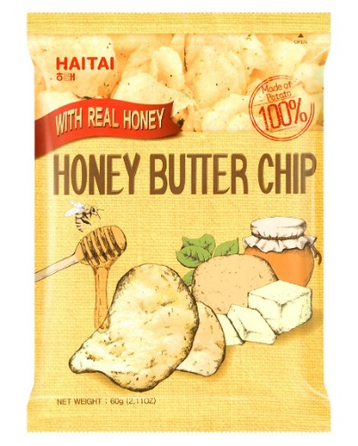 Haitai Honey Butter Chip New Korea Potato Snack (60g x 2) - Honey 2.11 Ounce (Pack of 2)