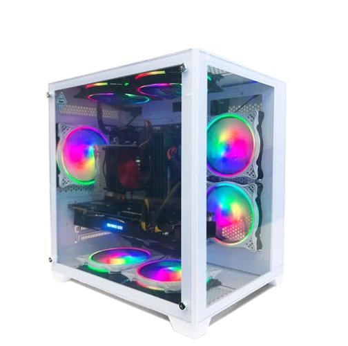 ABYS NEO Nvidia Tempered Glass Gaming PC (Intel i5-8500 Up to 4.1 GHz, 16GB, 180GB M.2 SSD, 3TB HDD, GTX 1070 8GB, RGB, WIFI, Windows 10, English/Spanish/French) Graphic Design, Video Editing Computer - i5-8500 | GTX 1070 | 180GB M.2+3TB