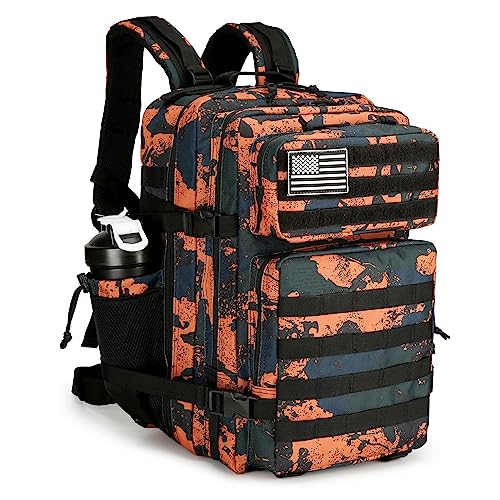 Lovelinks21 45L Tactical Assault Backpack 3 day assault pack with Molle Waterproof backpack Rucksack for Tactical Backpacks (Mars Camo) - Mars Camo