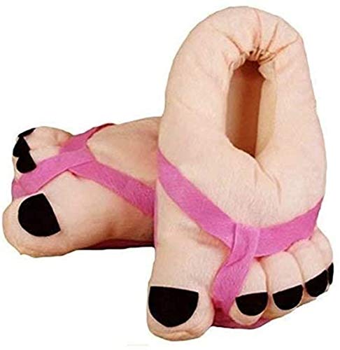 XKONG Big Toe Shoes，Cartoon Toe Shoes，Warm Soft Slippers，Male Female Winter Cartoon Funny Indoor Shoes - 6.5-9 - Pink