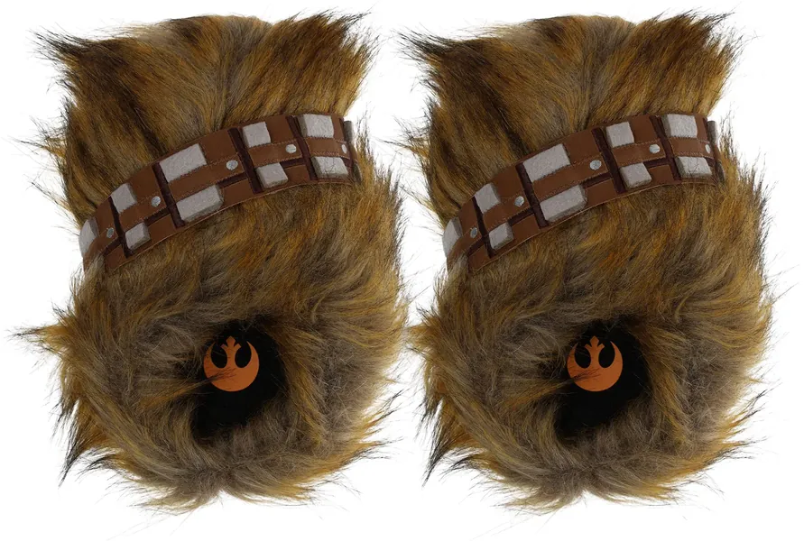 STAR WARS Slippers, Boba Fett, Darth Vader, Stormtrooper, Chewbacca, Kids and Adults - 12-14 Women/10-12 Men Chewbacca Brown