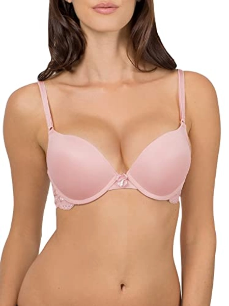 Smart & Sexy Women's Maximum Cleavage Underwire Push Up Bra Fashion Colors - 36C - Blushing Rose