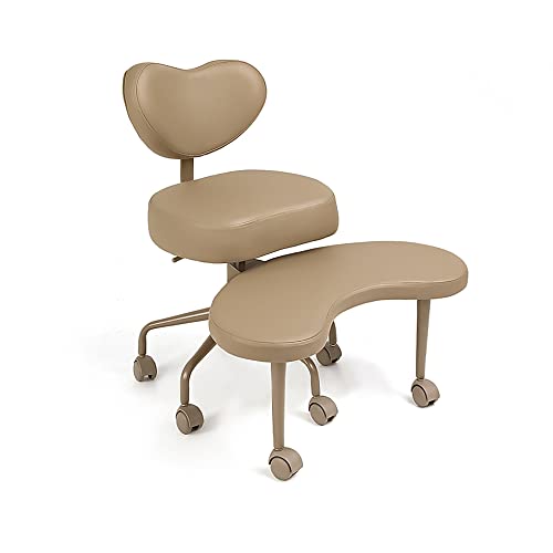 Pipersong Meditation Chair Plus, Cross Legged Chair with Wheels, ADHD Chair, Criss Cross Desk Chair with Lumbar Support and Adjustable Stool, Flexible Design for Fidgety Sitters, Tan - 17.5" Seat - Tan