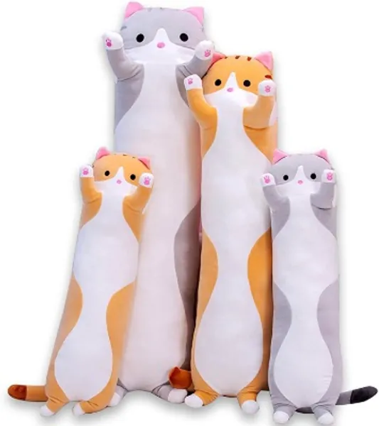 Cute Cat Plush Long Body Pillow